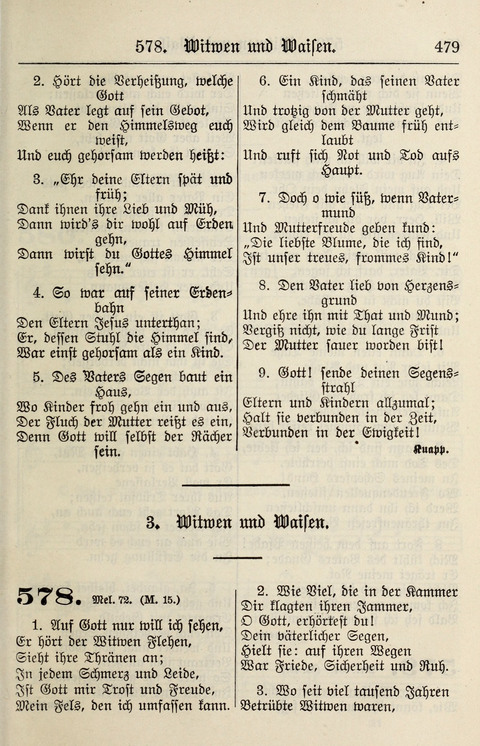 Gesangbuch für deutsche Gemeinden: enthaltend Psalmen und geistliche Lieder für öffentlichen und häuslichen Gottesdienst page 479