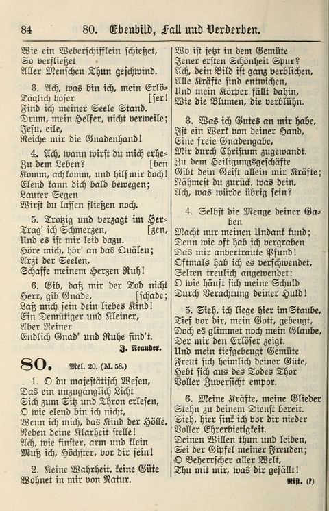 Gesangbuch für deutsche Gemeinden: enthaltend Psalmen und geistliche Lieder für öffentlichen und häuslichen Gottesdienst page 84