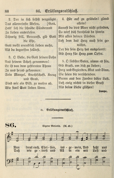 Gesangbuch für deutsche Gemeinden: enthaltend Psalmen und geistliche Lieder für öffentlichen und häuslichen Gottesdienst page 88