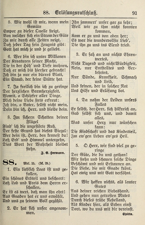 Gesangbuch für deutsche Gemeinden: enthaltend Psalmen und geistliche Lieder für öffentlichen und häuslichen Gottesdienst page 91
