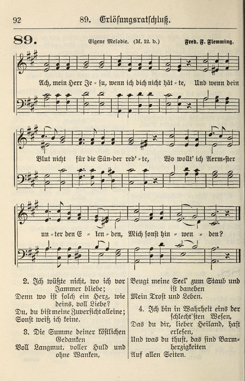 Gesangbuch für deutsche Gemeinden: enthaltend Psalmen und geistliche Lieder für öffentlichen und häuslichen Gottesdienst page 92