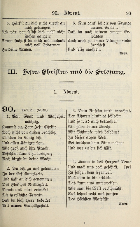 Gesangbuch für deutsche Gemeinden: enthaltend Psalmen und geistliche Lieder für öffentlichen und häuslichen Gottesdienst page 93