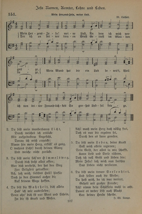 Gesangbuch der Evangelischen Gemeinschaft: für öffentlichen und häuslichen Gottesdient page 107