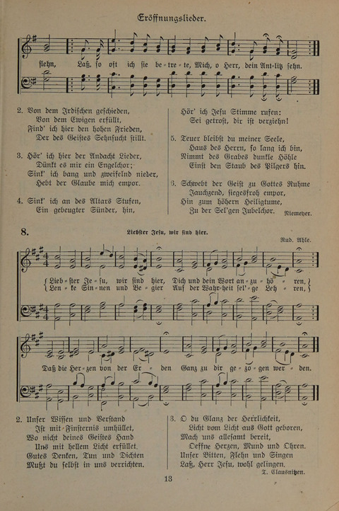 Gesangbuch der Evangelischen Gemeinschaft: für öffentlichen und häuslichen Gottesdient page 13