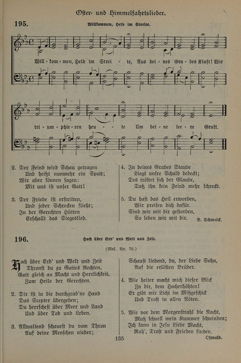 Gesangbuch der Evangelischen Gemeinschaft: für öffentlichen und häuslichen Gottesdient page 135