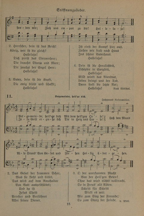 Gesangbuch der Evangelischen Gemeinschaft: für öffentlichen und häuslichen Gottesdient page 15