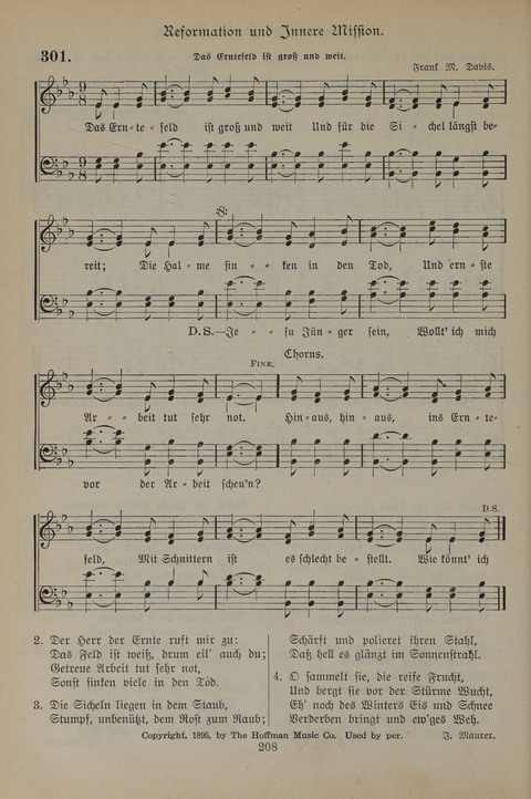 Gesangbuch der Evangelischen Gemeinschaft: für öffentlichen und häuslichen Gottesdient page 208