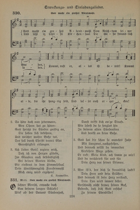 Gesangbuch der Evangelischen Gemeinschaft: für öffentlichen und häuslichen Gottesdient page 226
