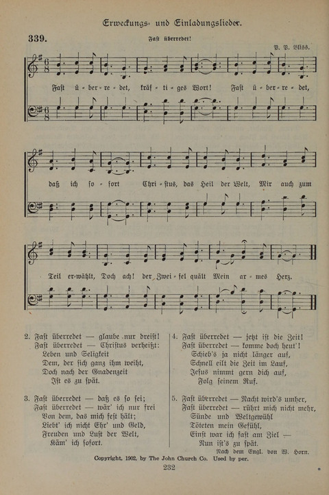 Gesangbuch der Evangelischen Gemeinschaft: für öffentlichen und häuslichen Gottesdient page 232
