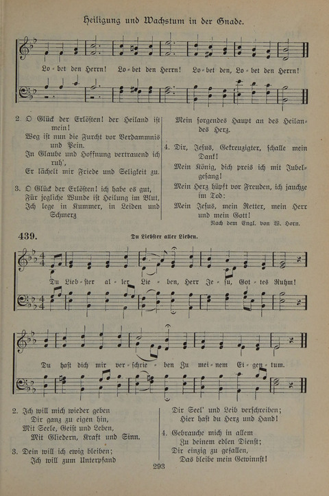 Gesangbuch der Evangelischen Gemeinschaft: für öffentlichen und häuslichen Gottesdient page 293
