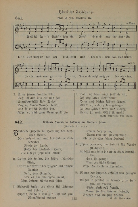 Gesangbuch der Evangelischen Gemeinschaft: für öffentlichen und häuslichen Gottesdient page 422