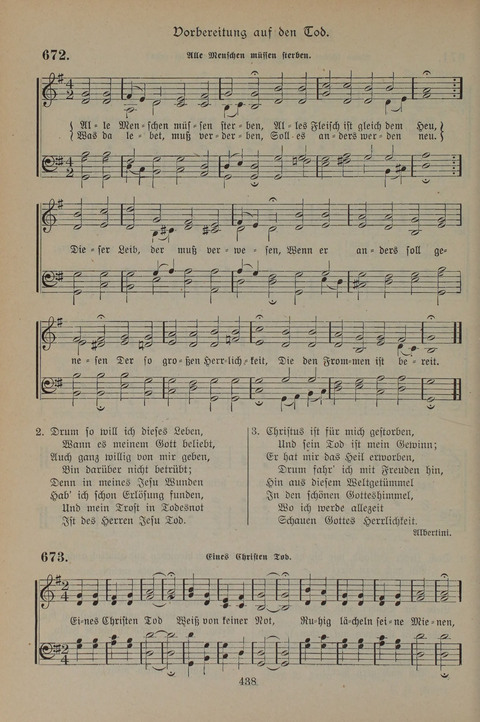 Gesangbuch der Evangelischen Gemeinschaft: für öffentlichen und häuslichen Gottesdient page 438