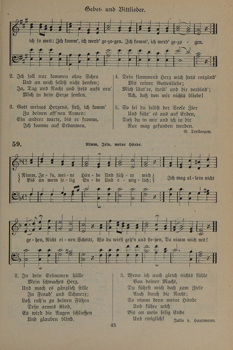 Gesangbuch der Evangelischen Gemeinschaft: für öffentlichen und häuslichen Gottesdient page 45