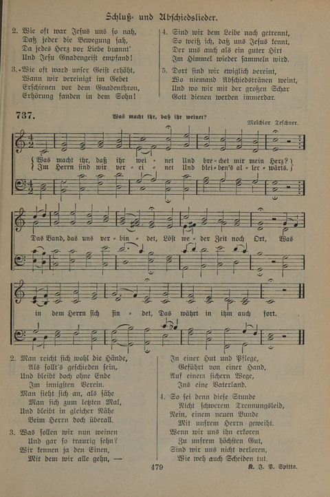 Gesangbuch der Evangelischen Gemeinschaft: für öffentlichen und häuslichen Gottesdient page 479