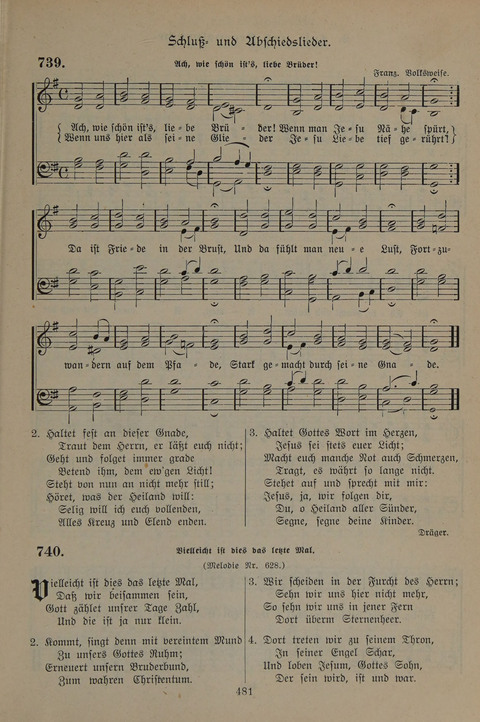 Gesangbuch der Evangelischen Gemeinschaft: für öffentlichen und häuslichen Gottesdient page 481