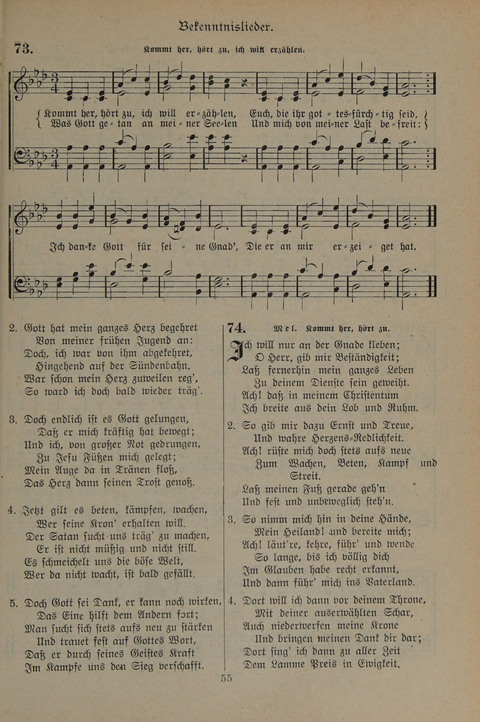 Gesangbuch der Evangelischen Gemeinschaft: für öffentlichen und häuslichen Gottesdient page 55