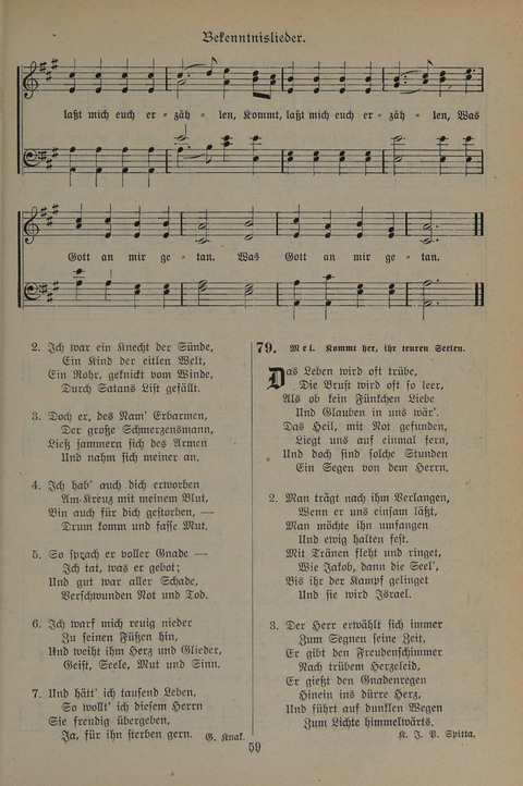 Gesangbuch der Evangelischen Gemeinschaft: für öffentlichen und häuslichen Gottesdient page 59