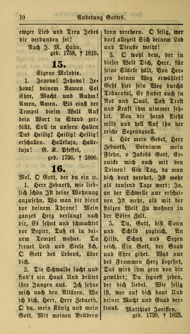 Gesangbuch der Evangelischen Kirche: herausgegeben von der Deutschen Evangelischen Synode von Nord-Amerika page 10