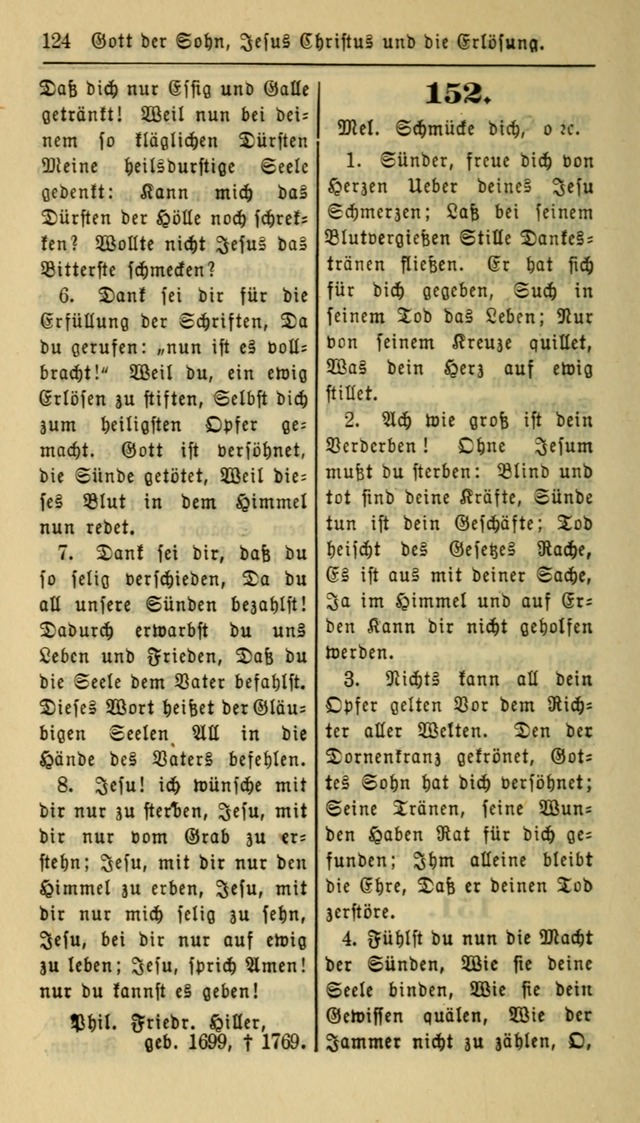 Gesangbuch der Evangelischen Kirche: herausgegeben von der Deutschen Evangelischen Synode von Nord-Amerika page 124