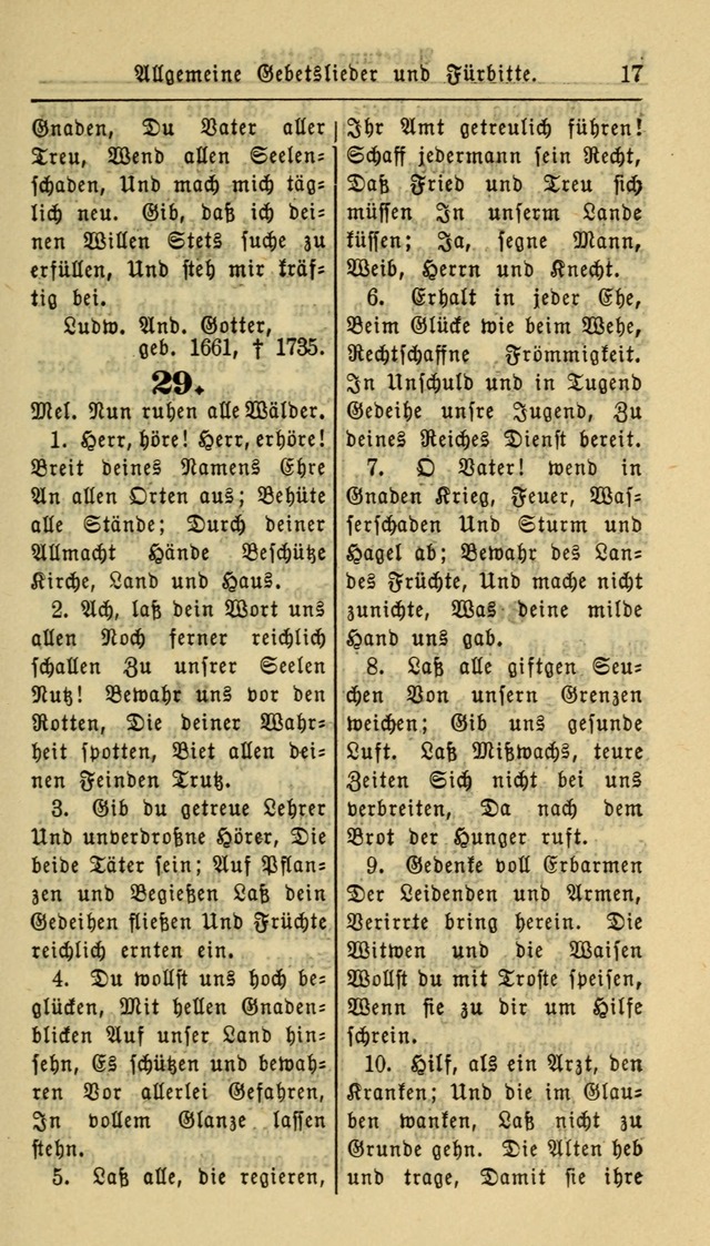 Gesangbuch der Evangelischen Kirche: herausgegeben von der Deutschen Evangelischen Synode von Nord-Amerika page 17