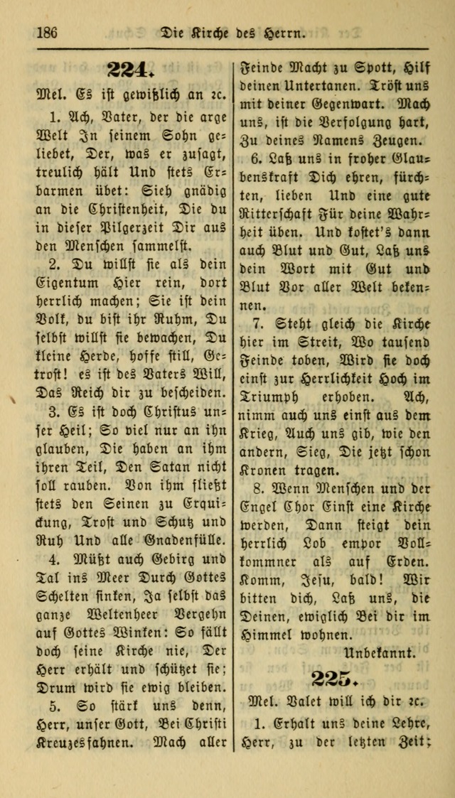 Gesangbuch der Evangelischen Kirche: herausgegeben von der Deutschen Evangelischen Synode von Nord-Amerika page 186