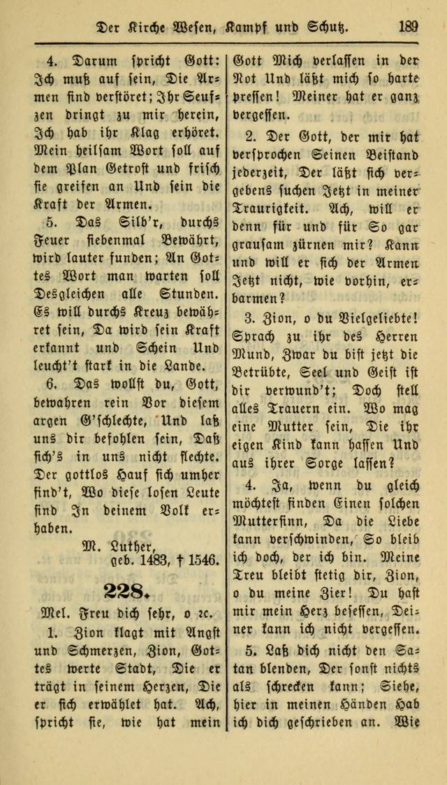 Gesangbuch der Evangelischen Kirche: herausgegeben von der Deutschen Evangelischen Synode von Nord-Amerika page 189