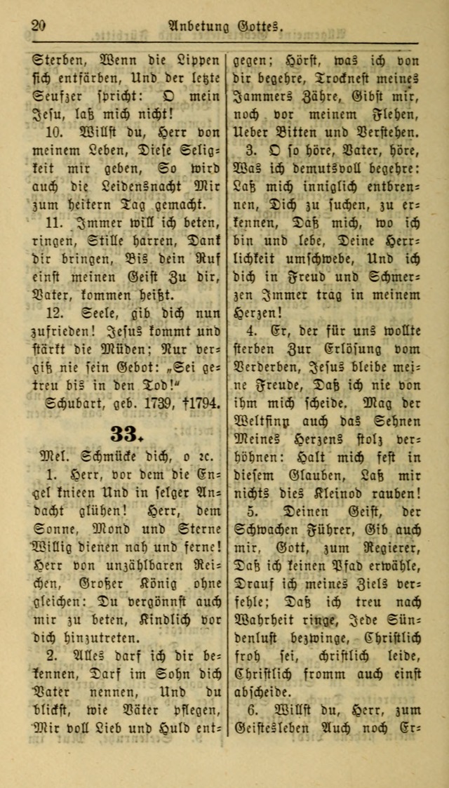 Gesangbuch der Evangelischen Kirche: herausgegeben von der Deutschen Evangelischen Synode von Nord-Amerika page 20