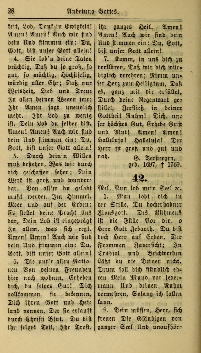 Gesangbuch der Evangelischen Kirche: herausgegeben von der Deutschen Evangelischen Synode von Nord-Amerika page 28
