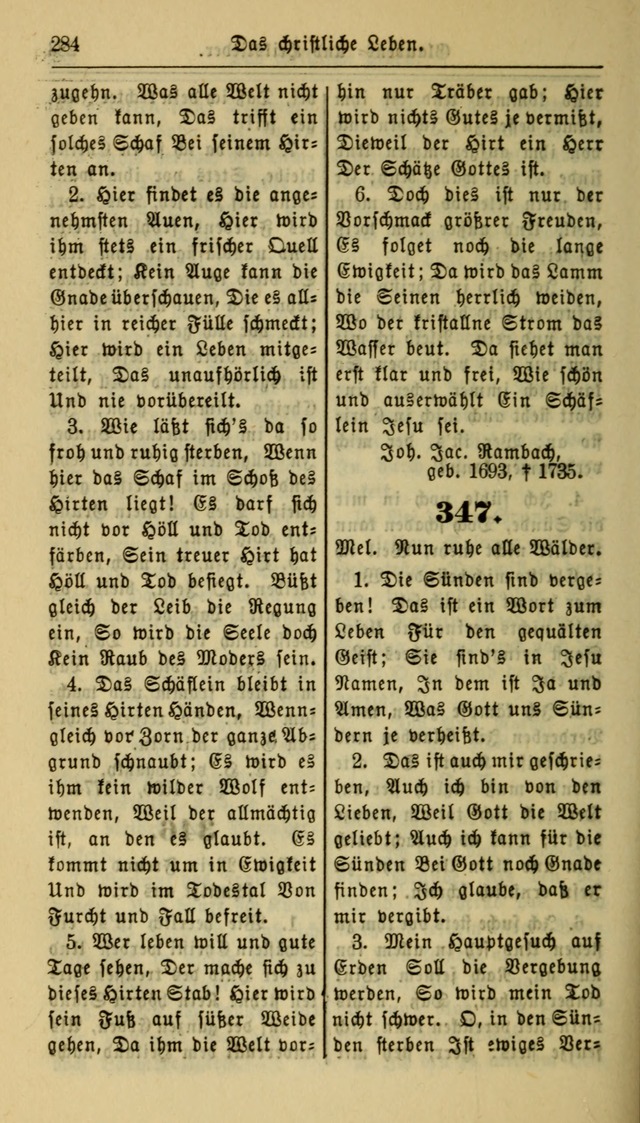 Gesangbuch der Evangelischen Kirche: herausgegeben von der Deutschen Evangelischen Synode von Nord-Amerika page 284