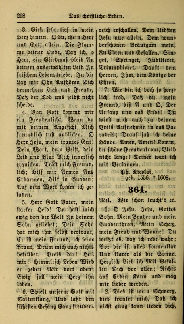 Gesangbuch der Evangelischen Kirche: herausgegeben von der Deutschen Evangelischen Synode von Nord-Amerika page 298