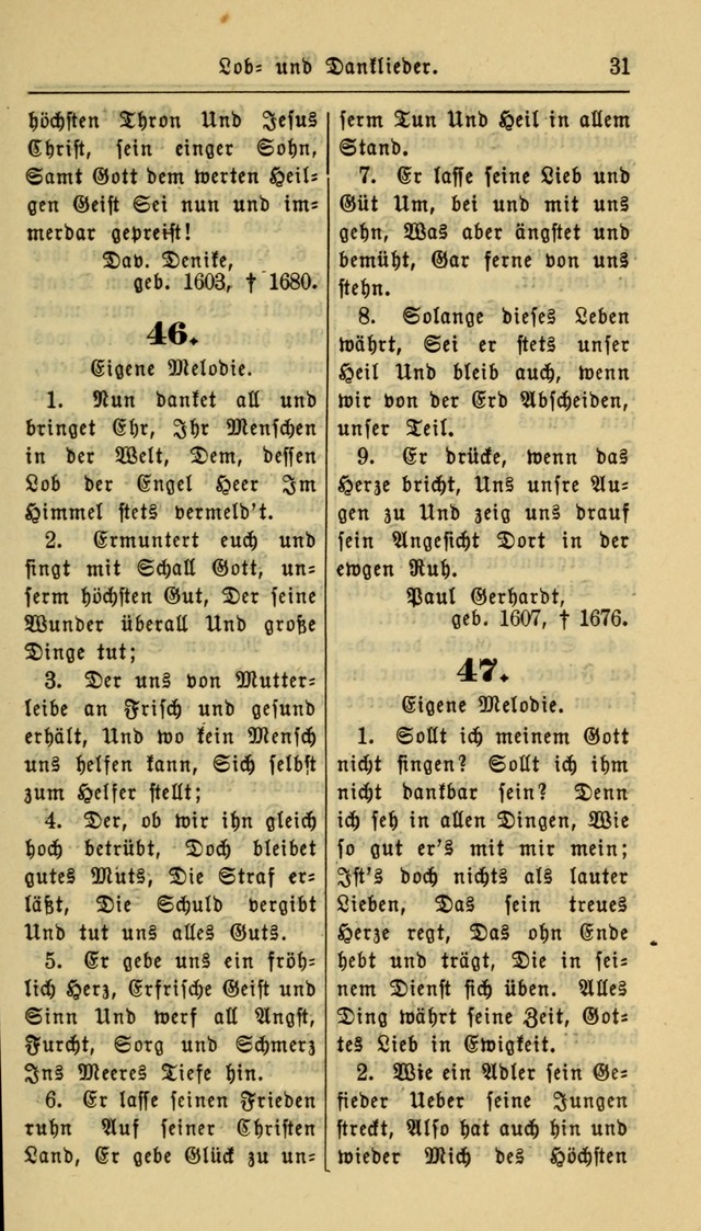 Gesangbuch der Evangelischen Kirche: herausgegeben von der Deutschen Evangelischen Synode von Nord-Amerika page 31