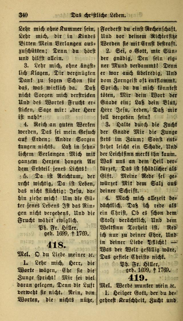 Gesangbuch der Evangelischen Kirche: herausgegeben von der Deutschen Evangelischen Synode von Nord-Amerika page 340