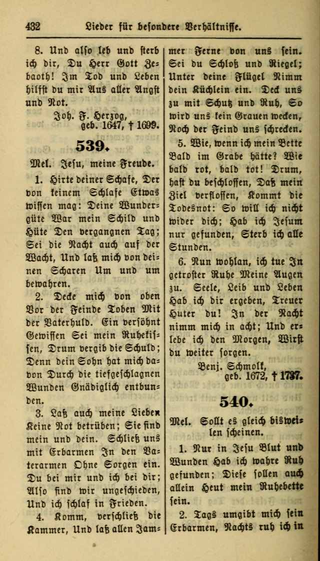 Gesangbuch der Evangelischen Kirche: herausgegeben von der Deutschen Evangelischen Synode von Nord-Amerika page 432