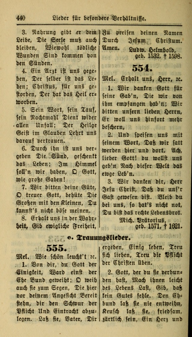 Gesangbuch der Evangelischen Kirche: herausgegeben von der Deutschen Evangelischen Synode von Nord-Amerika page 440