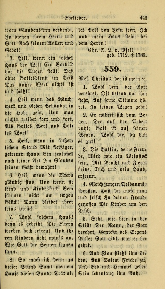 Gesangbuch der Evangelischen Kirche: herausgegeben von der Deutschen Evangelischen Synode von Nord-Amerika page 443