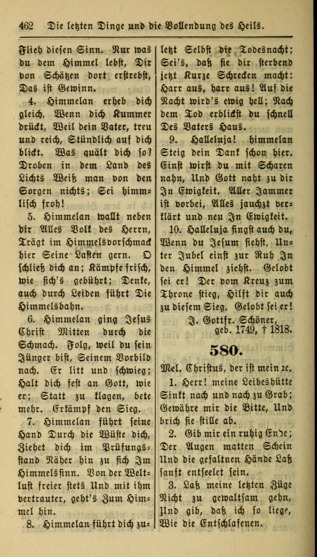 Gesangbuch der Evangelischen Kirche: herausgegeben von der Deutschen Evangelischen Synode von Nord-Amerika page 462