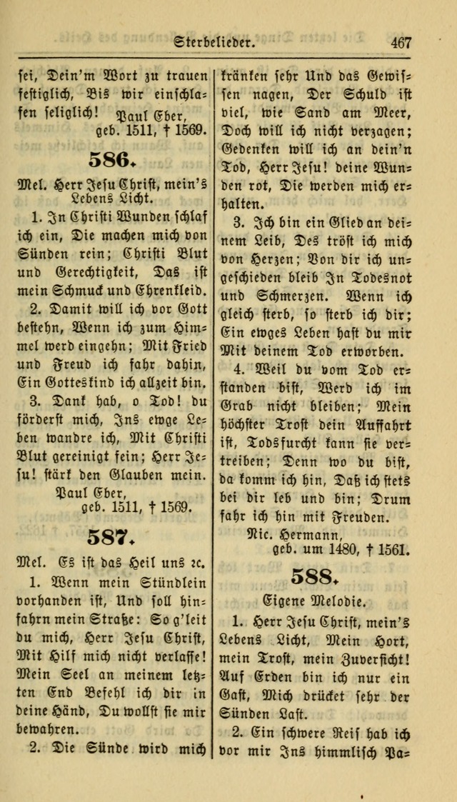 Gesangbuch der Evangelischen Kirche: herausgegeben von der Deutschen Evangelischen Synode von Nord-Amerika page 467