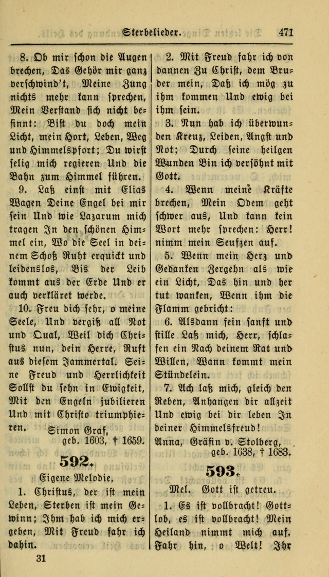 Gesangbuch der Evangelischen Kirche: herausgegeben von der Deutschen Evangelischen Synode von Nord-Amerika page 471