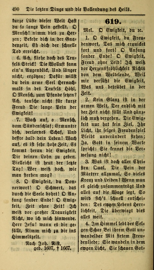 Gesangbuch der Evangelischen Kirche: herausgegeben von der Deutschen Evangelischen Synode von Nord-Amerika page 490
