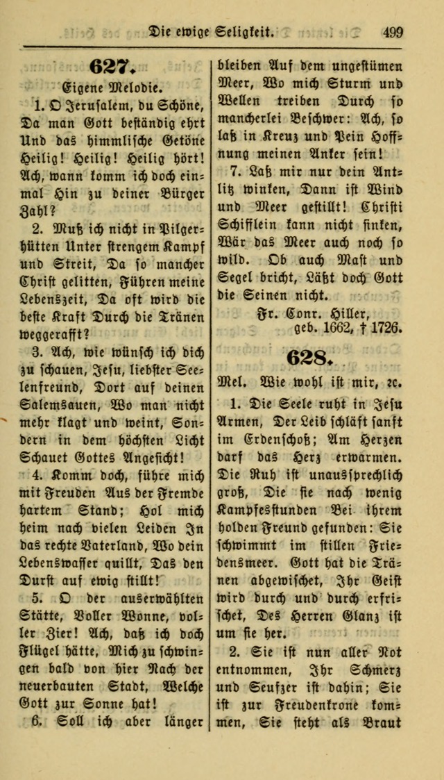 Gesangbuch der Evangelischen Kirche: herausgegeben von der Deutschen Evangelischen Synode von Nord-Amerika page 499