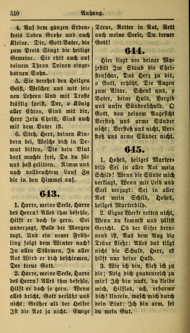 Gesangbuch der Evangelischen Kirche: herausgegeben von der Deutschen Evangelischen Synode von Nord-Amerika page 510