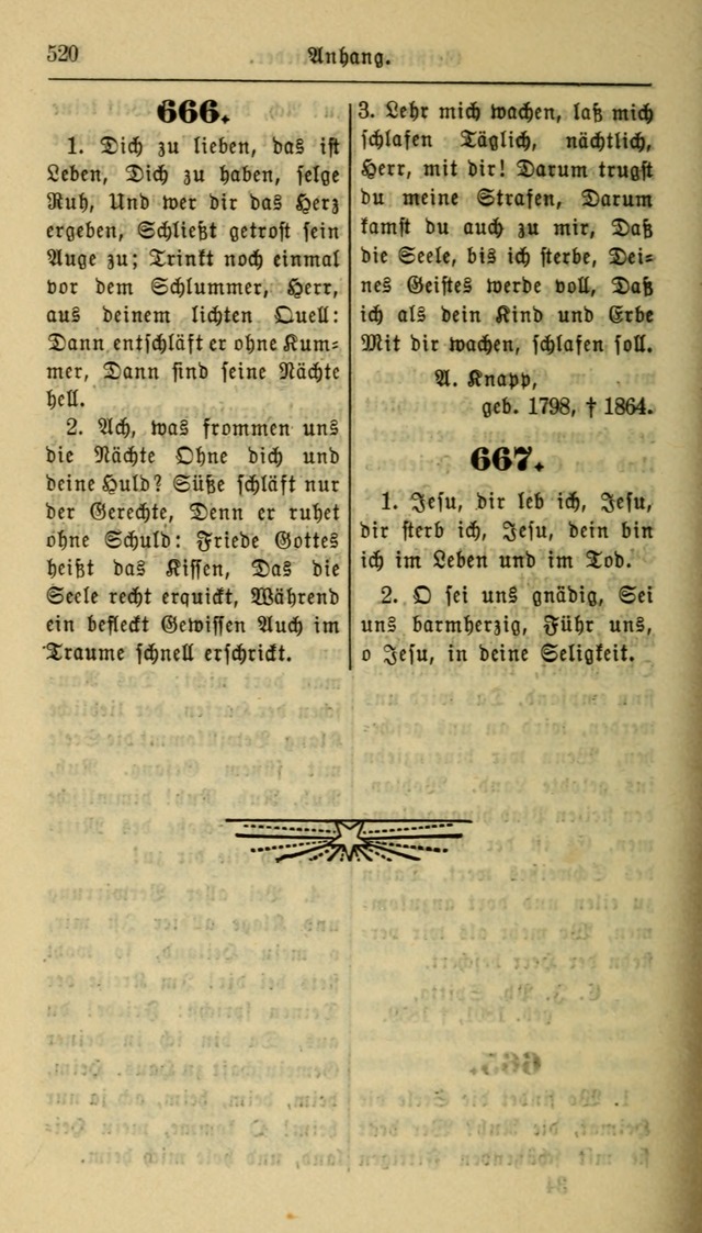 Gesangbuch der Evangelischen Kirche: herausgegeben von der Deutschen Evangelischen Synode von Nord-Amerika page 520