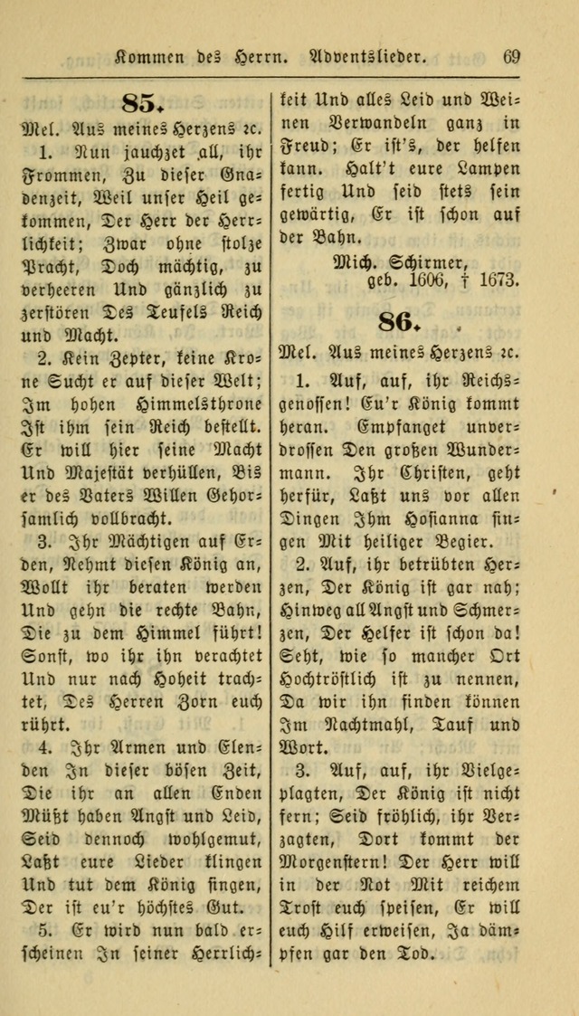 Gesangbuch der Evangelischen Kirche: herausgegeben von der Deutschen Evangelischen Synode von Nord-Amerika page 69