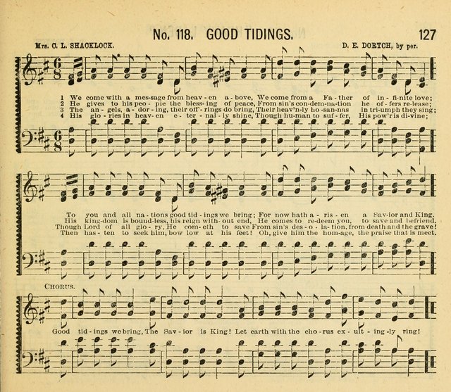 Grace and Glory: a choice collection of sacred songs, original and selected, for Sabbath-schools, revivals, etc. page 127