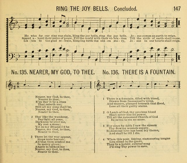 Grace and Glory: a choice collection of sacred songs, original and selected, for Sabbath-schools, revivals, etc. page 147