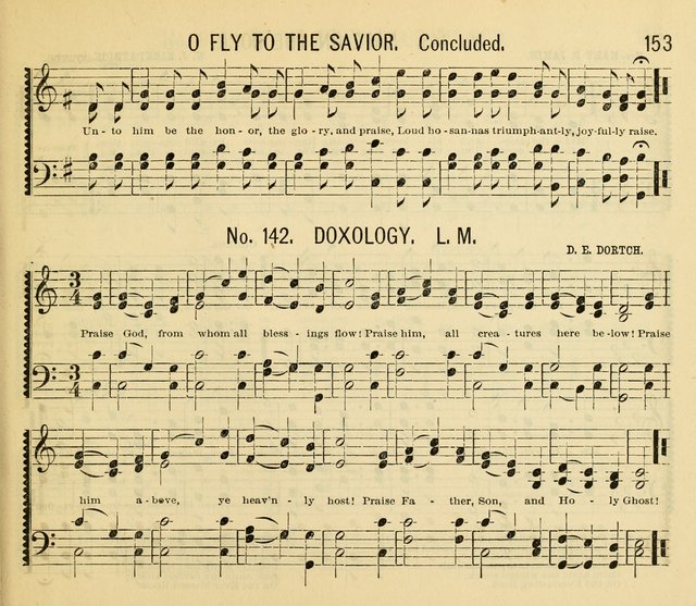 Grace and Glory: a choice collection of sacred songs, original and selected, for Sabbath-schools, revivals, etc. page 153