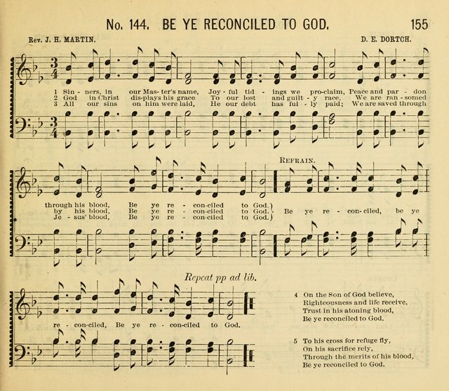 Grace and Glory: a choice collection of sacred songs, original and selected, for Sabbath-schools, revivals, etc. page 155