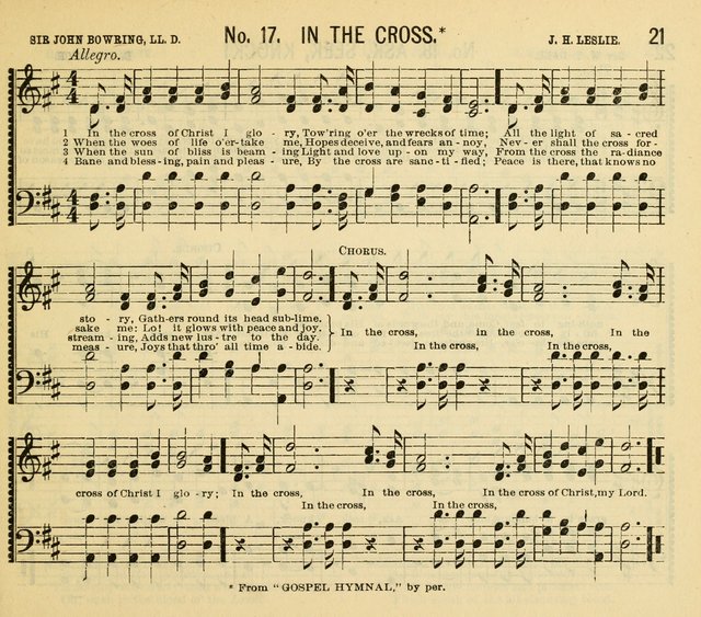 Grace and Glory: a choice collection of sacred songs, original and selected, for Sabbath-schools, revivals, etc. page 21