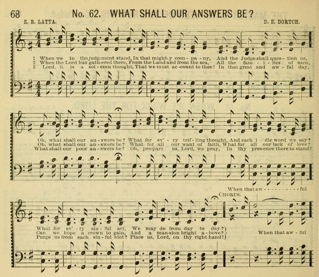 Grace and Glory: a choice collection of sacred songs, original and selected, for Sabbath-schools, revivals, etc. page 68