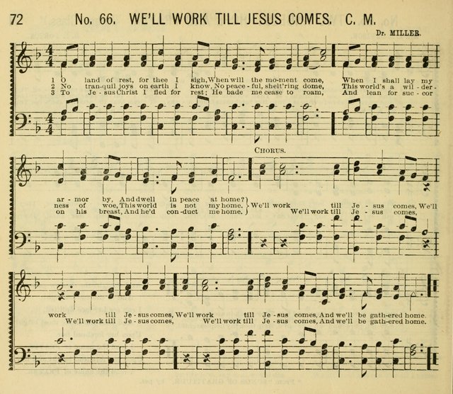 Grace and Glory: a choice collection of sacred songs, original and selected, for Sabbath-schools, revivals, etc. page 72